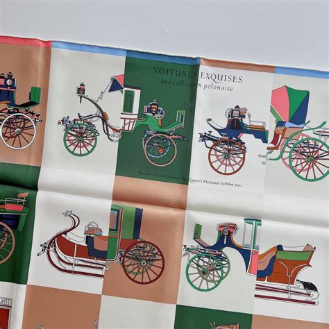 hermes platinum jubilee scarf|Hermes Voitures Exquises Scarf 90, The Queens .